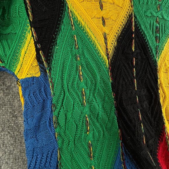 COOGI Australia Women Turtleneck Sweater Intricate Knit Abstract Colorful Medium - Picture 8 of 16